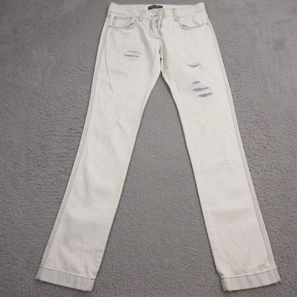 Dolce‎ & Gabbana Womens Skinny Jeans size 29 x 33 EUR 40 Low Rise Distressed Y2K - Picture 1 of 16